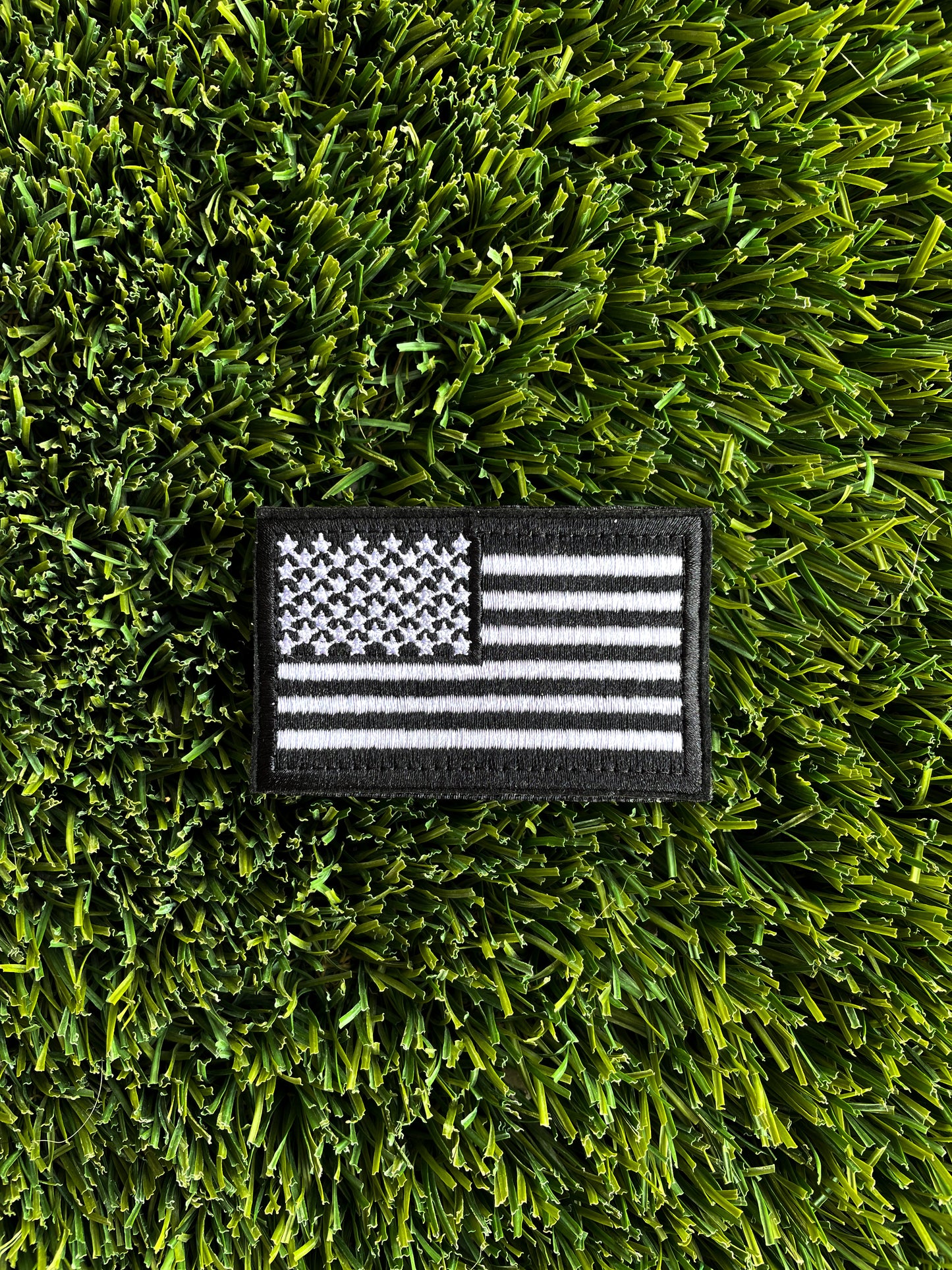 American Flag Patch - Black and White
