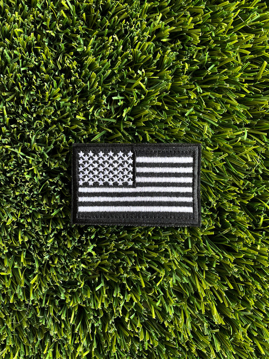 American Flag Patch - Black and White