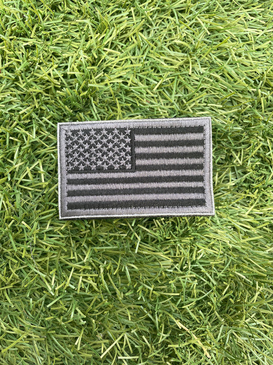 Gray American Flag Velcro Patch